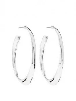 image of Mood Silver Plated Polished Oval Hoop Earrings