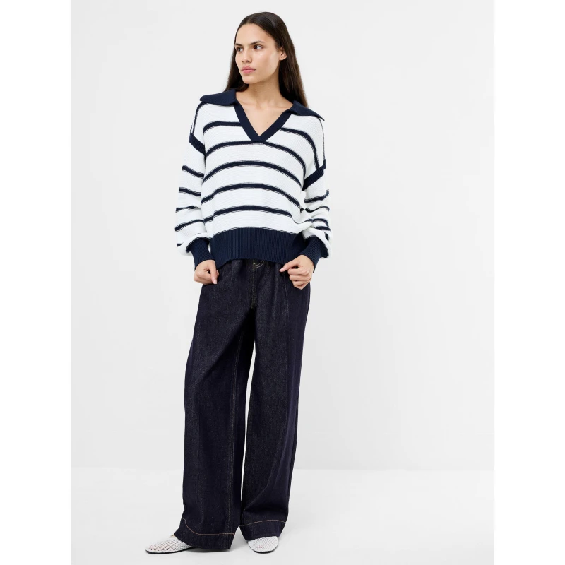 Image of French Connection Womens Lily Soft Knit Crew Neck Jumper White female 8 (XS)
