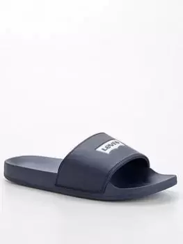 Image of Levis June Batwing Logo Sliders - Navy, Size 10, Men