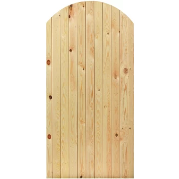 image of JB Kind Arched Top Unfinished Natural Pine External Wooden Gate - 1829mmx915mm (72x36 inch) Softwood POAG915