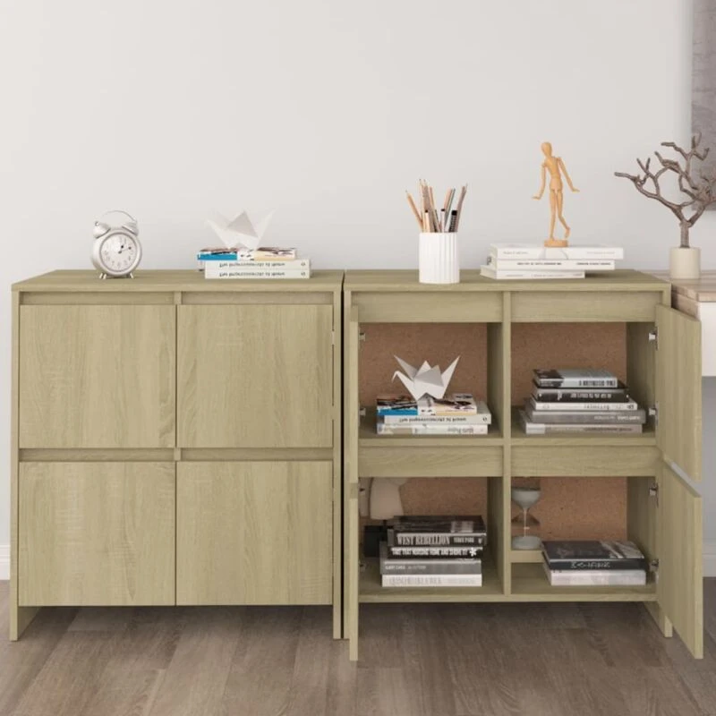 Image of VIDAXL Sideboards 2 pcs Sonoma Oak 70x41x75cm Engineered Wood Vidaxl 8720286903896