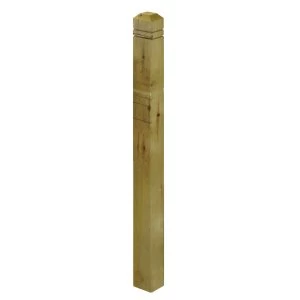 Image of Wickes Modern Deck Post - Green 80 x 80 x 1.2m
