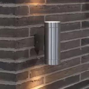 Image of Tin Maxi Outdoor Patio Terrace Metal Wall Light in Aluminium (Diam) 7.6cm