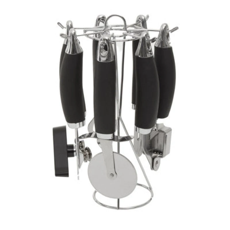 Image of Orsina 5 PC Kitchen Gadget Set With Rotatable Stand, Stainless Steel Kitchen Tool Set, Kitchen Utensils With Holder