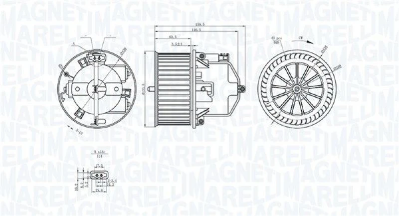 Image of MAGNETI MARELLI Heater blower motor MAGNETI MARELLI 069412352010