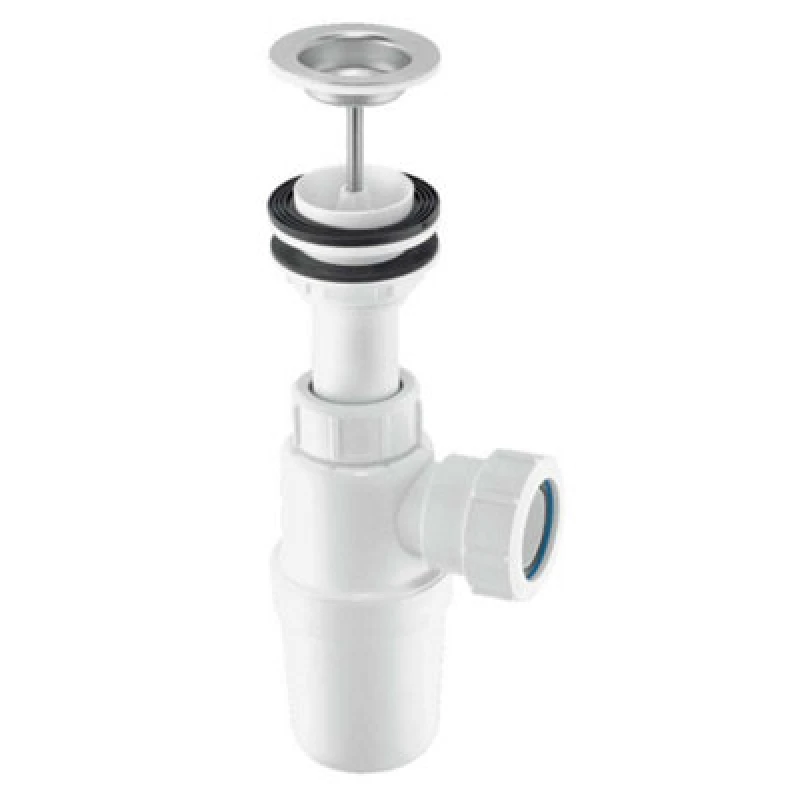 Image of McAlpine AA10W 75mm Water Seal Adjustable Inlet Basin Trap with 1.25" Multifit Outlet White