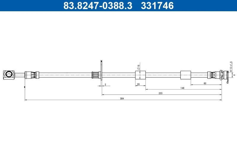 Image of Brake hose ATE 83.8247-0388.3