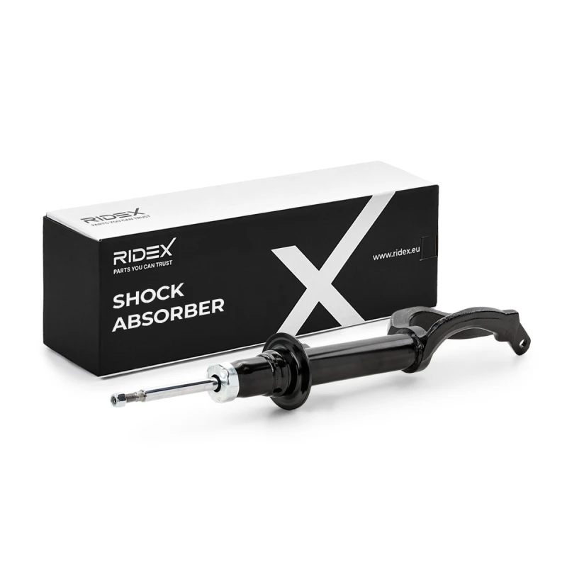 Image of RIDEX 854S18388 Shock absorber Front Axle Left, Gas Pressure, Twin-Tube, Telescopic Shock Absorber, Bottom Clamp Shock Absorber (854)