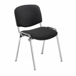 image of TC Office Club Stacking Meeting Chair with Chrome Frame, Black