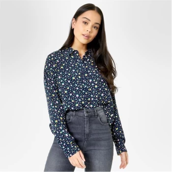 Jack Wills St Bedes Print Boxy Shirt - Navy