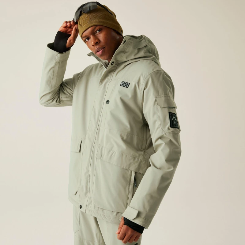 Image of Dare 2b Dare 2b Men Twin Tip Waterproof Breathable Insulated Skiing Jacket in Grey Size: X-Large Grey XL Male 5063516184379