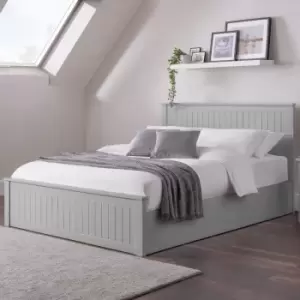 Image of Grey Wooden Double King Size Ottoman Bed - Maine - Julian Bowen