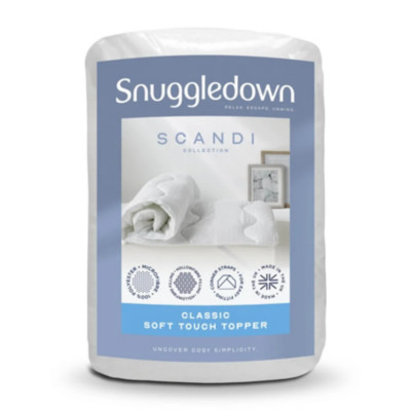 Image of Snuggledown Snuggledown Scandinavian Hollowfibre Mattress Topper in White Size: Super King White Super King Unisex 5037045013554