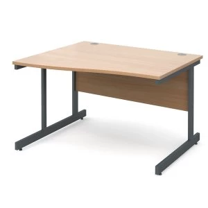 image of Dams Contract Left-Hand Wave Desk - Beech