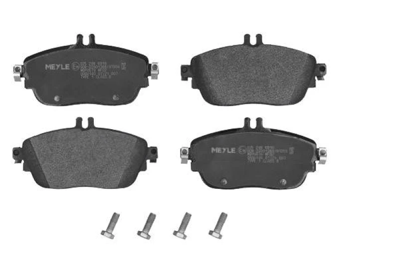 Image of MEYLE 025 248 6919 Brake pad set Front Axle, prepared for wear warning indicator, Original Quality, with brake caliper screws Brake Pad Set,disc brak