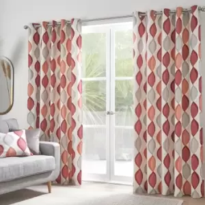 Image of Lennox 100% Cotton Eyelet Lined Curtains, Spice, 46 x 54" - Fusion