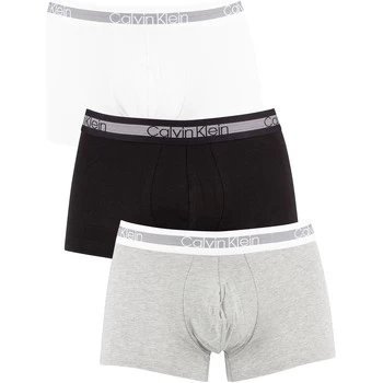 Image of Calvin Klein Jeans 3 Pack Cooling Trunks mens Boxer shorts in Multicolour - Sizes UK S,UK M,UK L,One size