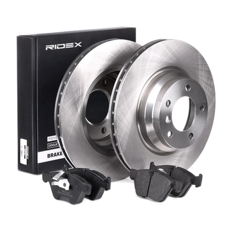 Image of RIDEX 3405B0161 Brake disc and pads set Front Axle, Brake Disc Type: Vented Brake Set,disc brakes (3405)