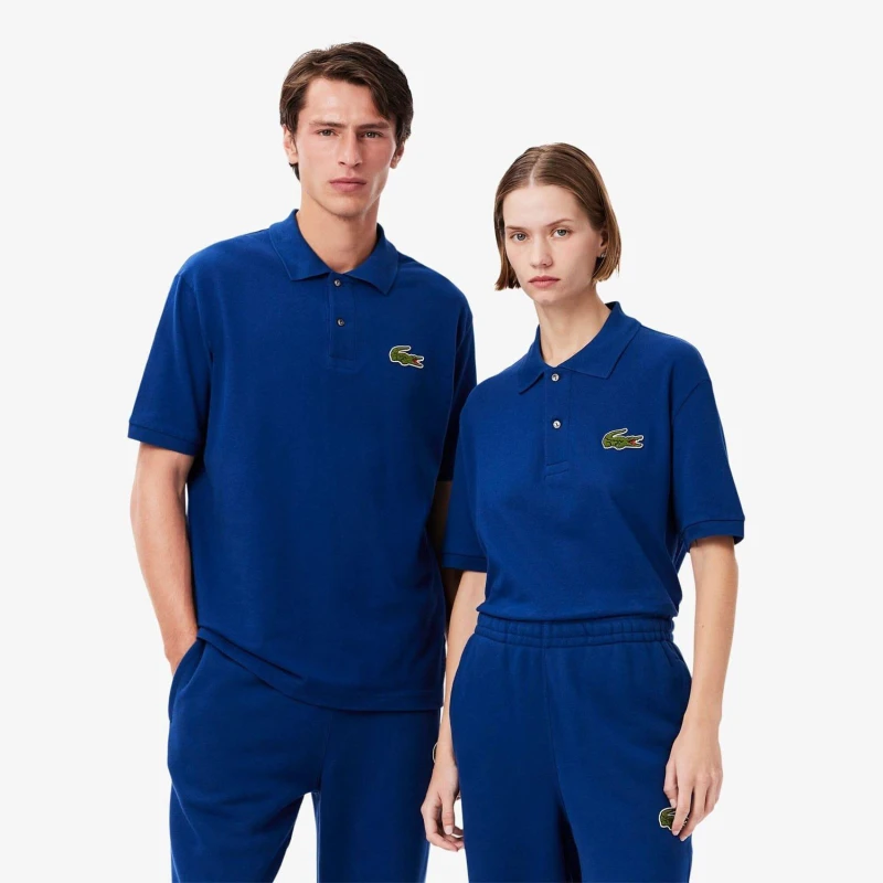 Image of Lacoste Loose Fit L.12.12 Piqu Badge Polo Shirt Blue male XS