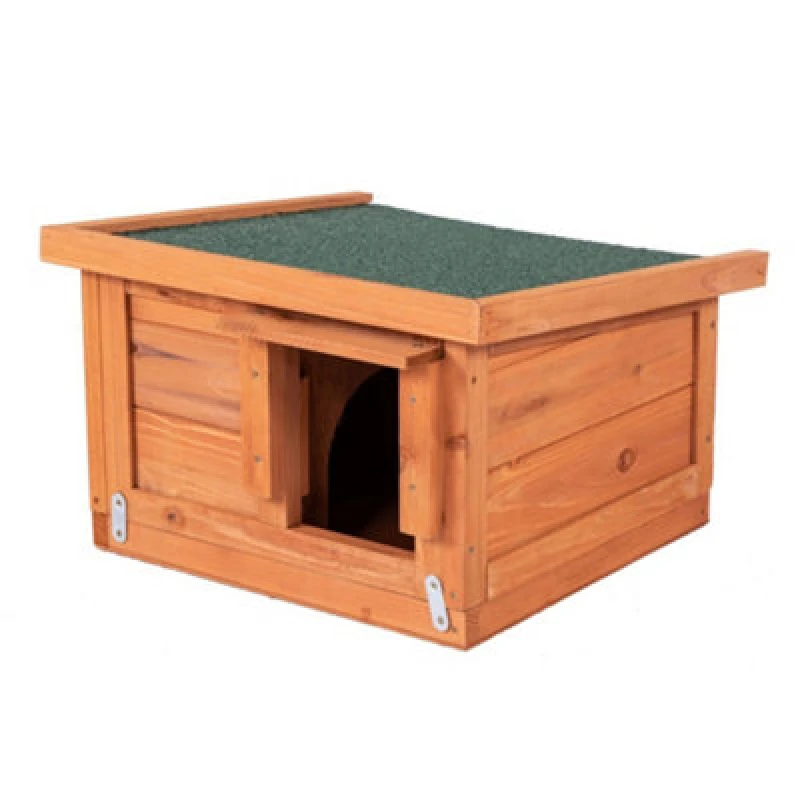 Image of Oypla Wooden Hedgehog House Hibernation Shelter Brown unisex
