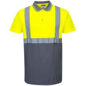 image of Portwest S479YGYXL - sz XL Two-Tone Polo - Yellow/Grey - Yellow/Grey