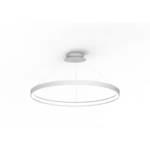 Image of Zumaline Circle Integrated LED Pendant Ceiling Light, White, 5520lm, 3000K