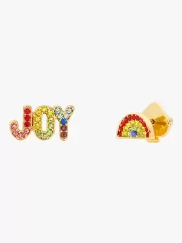 Image of Kate Spade Rainbow Joy Asymmetrical Stud Earrings, Multi, One Size