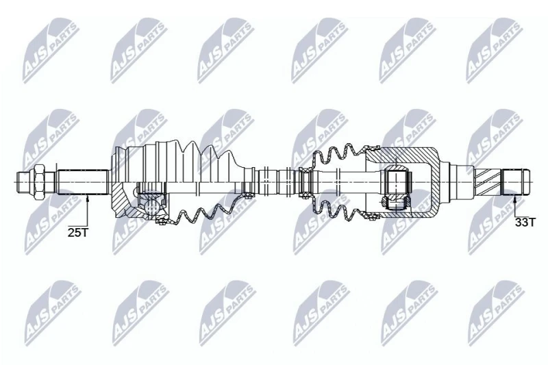 Image of NTY NPW-ME-118 Drive shaft Front Axle Right Drive Shaft (13)