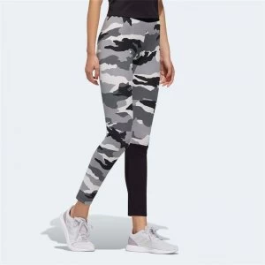 image of adidas Womens Climalite Fc Printed Leggings - Black/White