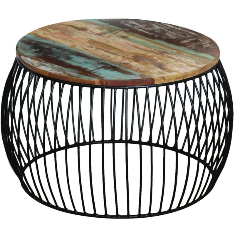 Image of VIDAXL Coffee Table Round Solid Reclaimed Wood 68x37cm Vidaxl 243300