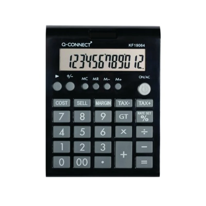 Image of Q-Connect 12 Digit Business Table Top Calculator Medium Black KF19064