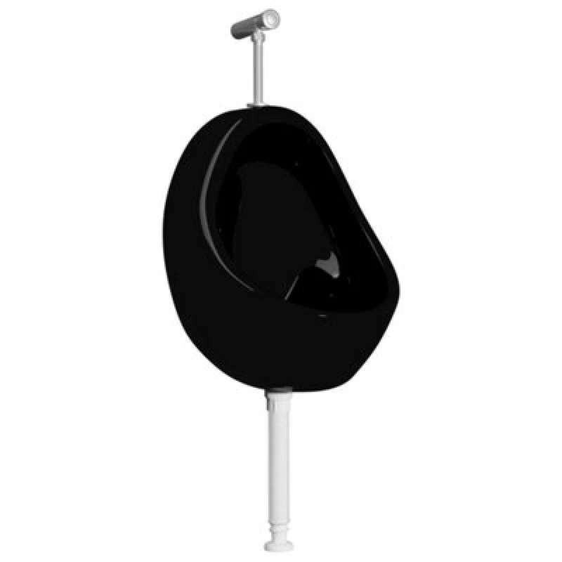 Image of Vidaxl Wall Hung Urinal With Flush Valve Ceramic Black 143992