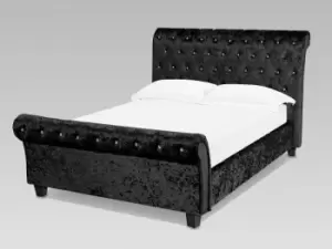 Image of LPD Isabella 5ft King Size Black Crushed Velvet Glitz Upholstered Fabric Bed Frame