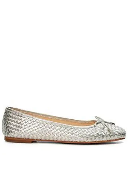 Dune London Heights Bow Front Ballerina Shoes - Silver Silver VYCVB Female 4,5,6,7,8