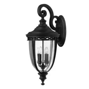 Image of English Bridle 4 Light Outdoor Large Wall Lantern Light Black IP44, E14