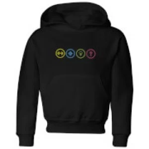 Image of Crystal Maze Game Modes Kids Hoodie - Black - 9-10 Years