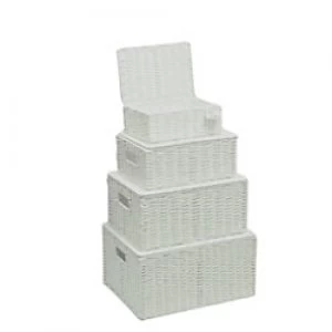 Image of ARPAN Storage Basket Paper Rope White 36 x 28 x 18.5cm Set of 4