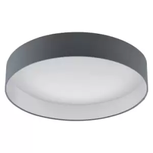 Image of Flush Ceiling Light Colour White Shade Anthracite Fabric Bulb LED 24W Included