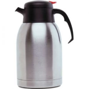 Image of Genware Vacuum Push Button Jug Stainless Steel 1.5 L