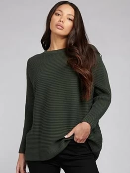 image of Barbour International Galvez Rib Knit Jumper - Green, Size 10, Women