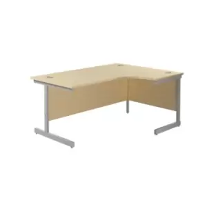 Image of 1600X1200 Single Upright Right Hand Radial Desk Maple - Silver + Desk High Ped