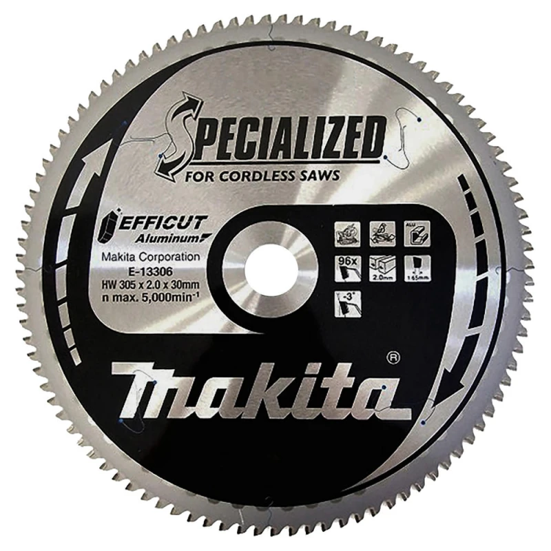 Image of Makita SPECIALIZED Efficut Aluminium Circular Saw Blade 305mm 96T 30mm E-13306