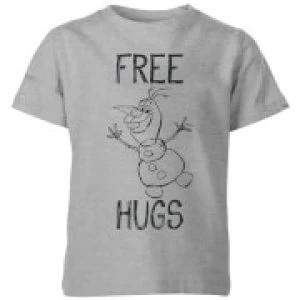 Image of Disney Frozen Olaf Free Hugs Kids T-Shirt - Grey - 11-12 Years