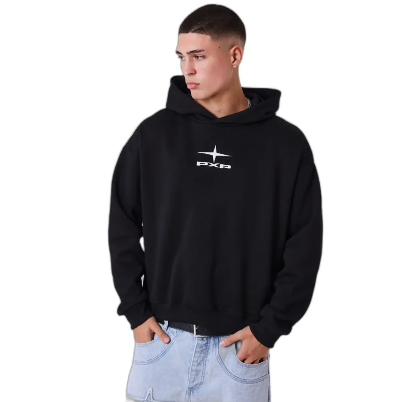 Image of Project X Paris Boxy hooded sweatshirt Project X Paris Essentials Noir Male S