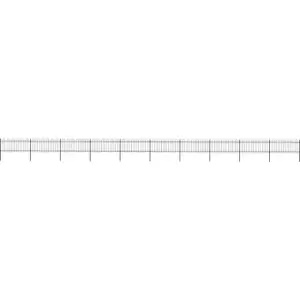 Image of Garden Fence with Hoop Top Steel 17x0.8 m Black Vidaxl Black