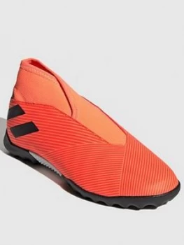 Image of Adidas Junior Nemeziz Laceless 19.3 Astro Turf Boot - Red Black
