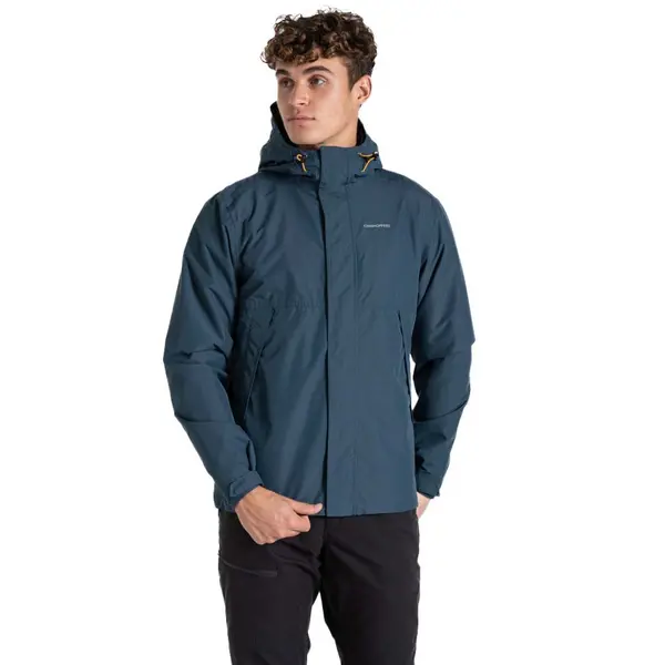 Image of Craghoppers Mens Ossus Breathable Waterproof Jacket L - Chest 42' (107cm) Blue Stone CMW829-BRK-L