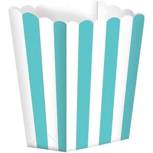 Image of Blue Stripped Scalloped Popcorn Boxes