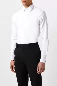 Image of Slim Fit White Double Cuff Dress Shirt