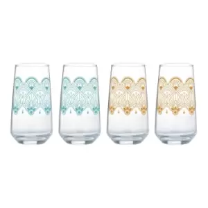 Image of Typhoon World Foods Set Of 4 Hi Ball Glasses, 460Ml - Silver